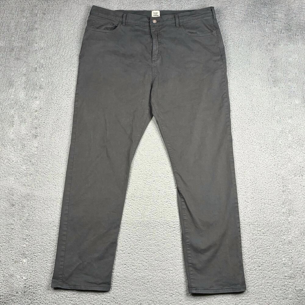 Flint & Tinder Pants Mens 40x31 Gray Tapered Fit Chino 5 Pocket Cotton